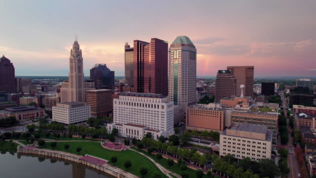 Scenic Columbus, Ohio with Rainbow