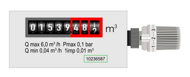 온도 조절기를 가진 가스 미터,
흰색 배경에 고립된 벡터 일러스트 레이 션 - data throttle stock illustrations