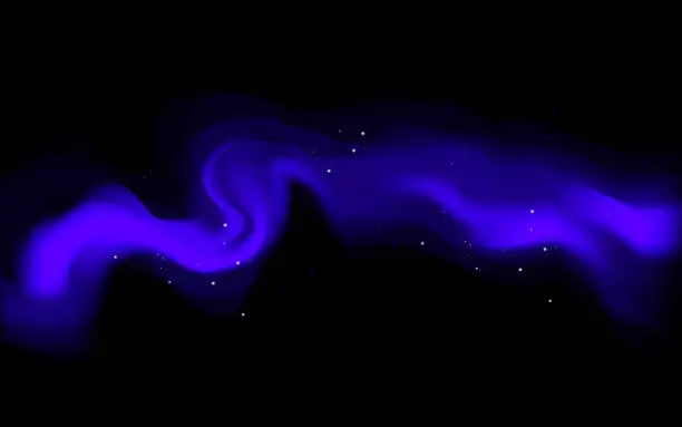 Vector illustration of Blue traces of fairy dust or smoke with sparkles and glitter