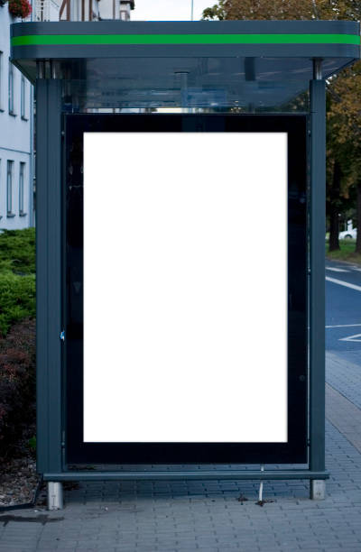 istock Outdoor advertising billboard at the bus stop. 1421692400