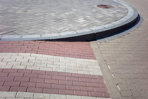 istock Pedestrian crossing, stone paving from the pavement 1421696213