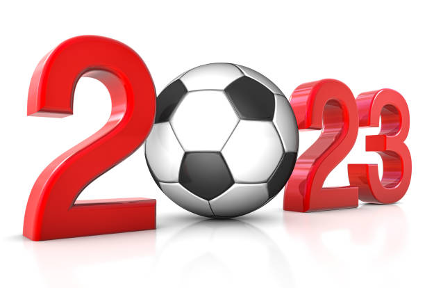 2023 Text with Soccer Ball stock photo