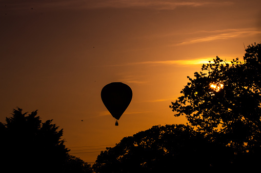 Silhouette of hot air balloon