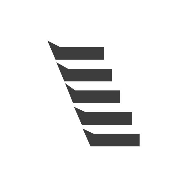 ilustrações de stock, clip art, desenhos animados e ícones de stair icon. step logo symbol alphabet based vector template - escadas