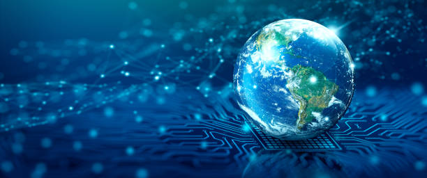 istock Global Business and Network connection concept. Elements furnished by NASA. 3D Rendering. 1421741128