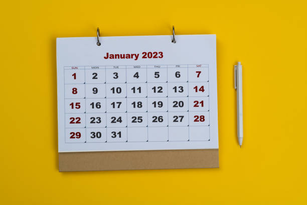 istock Close up of 2023 calendar 1421749755