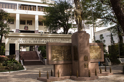 Sao Paulo, SP, Brazil - July 16, 2022: The Military Police Headquarters of the State of Sao Paulo, at Colonel Fernando Prestes square, in the Bom Retiro neighborhood.