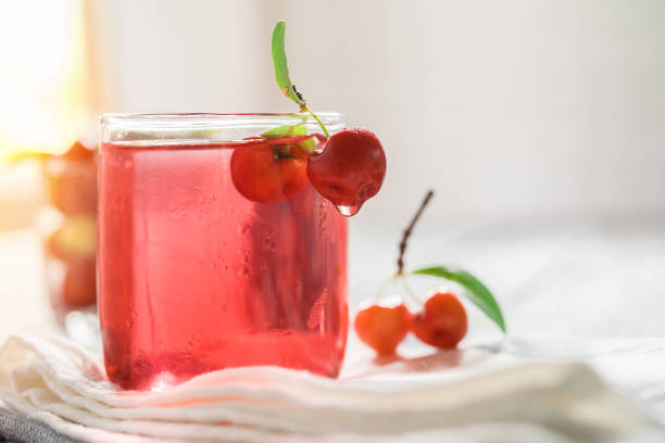 Cherries drink with fresh cherry, Cherry juice