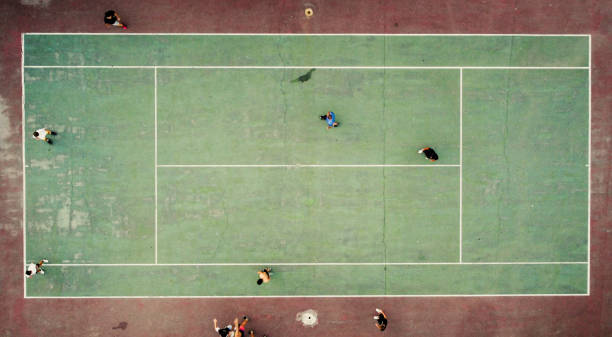 istock Kids playing aerial view 1421768734