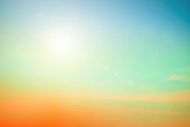 istock Relaxing outdoors vacation landscape concept: Abstract blurred sunlight beach colorful blurred bokeh background with retro effect autumn sunset sky have blue bright, white, and color orange calm. 1421772020
