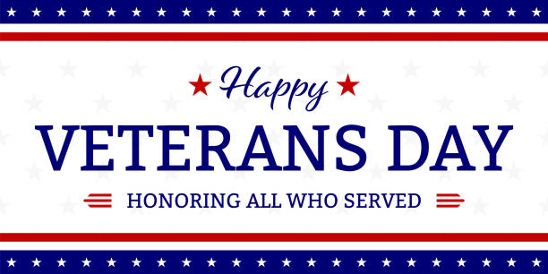 Veterans day with American flag, modern design Veterans day with American flag, modern design veterans day logo stock illustrations