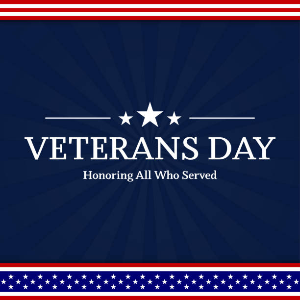 Veterans day with American flag, modern design Veterans day with American flag, modern design veterans day logo stock illustrations