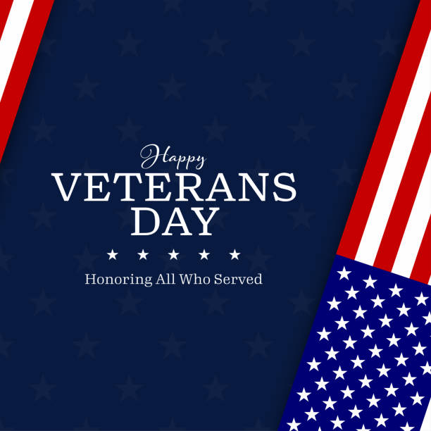 Veterans day with American flag, modern design Veterans day with American flag, modern design veterans day logo stock illustrations