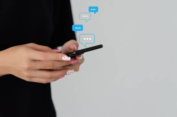 istock Digital Web and social network online live chat chatting on application communication smartphone technology concept. 1421777973