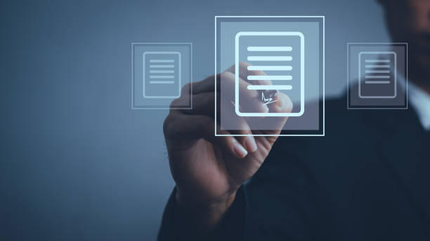 istock businessman signs an electronic document on a digital document on a virtual screen.e-signing electronic signature document management. 1421778069