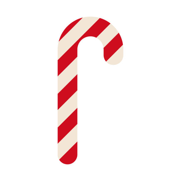 biało-czerwona laska w paski - cukierkowa laska stock illustrations