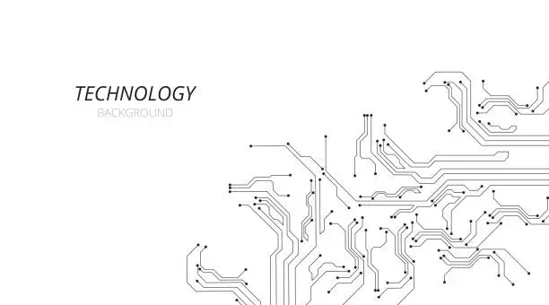 Vector illustration of Technology black circuit diagram concept