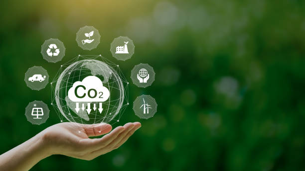 istock Reduce CO2 emission concept in the hand with icons, global warming for environmental.Net zero and carbon neutral concept. 1421795389
