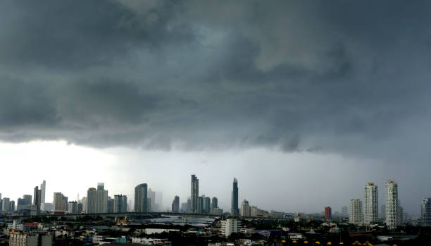istock Bangkok Storm clouds sky heavy rain In a modern city 1421799651