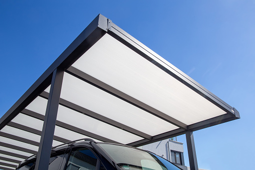 Modern and high quality carport on a residential house