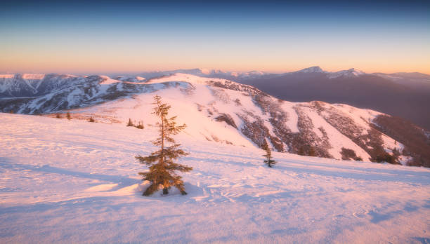 istock Mountain valley in a majestic pink morning light 1421804364