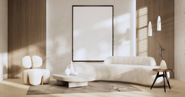 istock sofa and decoration japanese on Modern room interior wabisabi style.3D rendering 1421807074