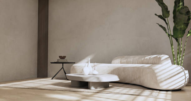 istock sofa and decoration japanese on Modern room interior wabisabi style.3D rendering 1421807474