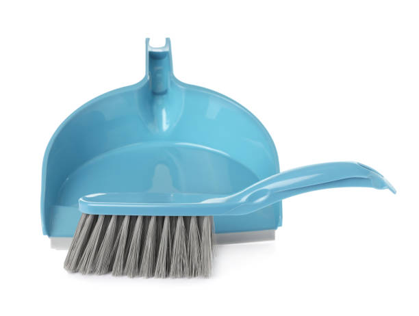 istock Plastic hand broom and dustpan on white background 1421817344