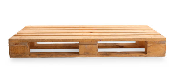 istock Wooden pallet isolated on white. Transportation and storage 1421817456