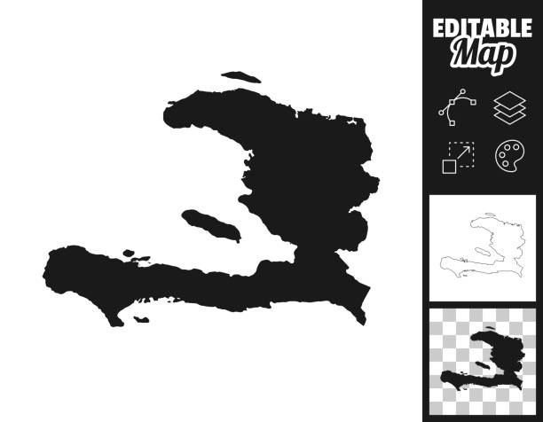 ilustrações de stock, clip art, desenhos animados e ícones de haiti maps for design. easily editable - haiti