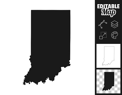 Indianamap Label Less Indiana Maps For Design Easily Editable Stock Illustration - Download ...