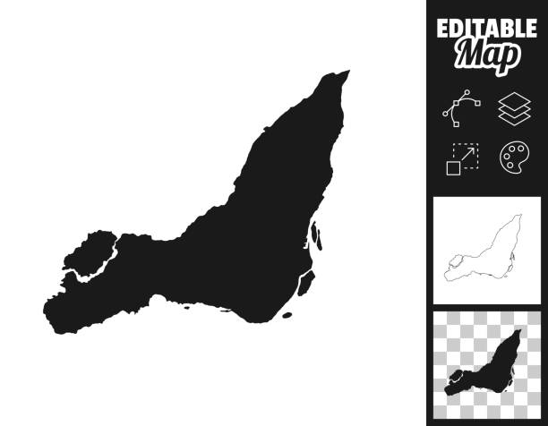 Island of Montreal maps for design. Easily editable Map of Island of Montreal for your own design. Three maps with editable stroke included in the bundle: - One black map on a white background. - One line map with only a thin black outline in a line art style (you can adjust the stroke weight as you want). - One map on a blank transparent background (for change background or texture). The layers are named to facilitate your customization. Vector Illustration (EPS file, well layered and grouped). Easy to edit, manipulate, resize or colorize. Vector and Jpeg file of different sizes. island of montreal stock illustrations