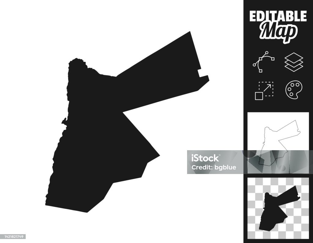 Jordan Map Design Jordan Maps For Design Easily Editable Stock Illustration - Download ...