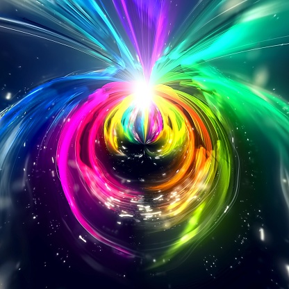 Abstract background with swirling colorful rays