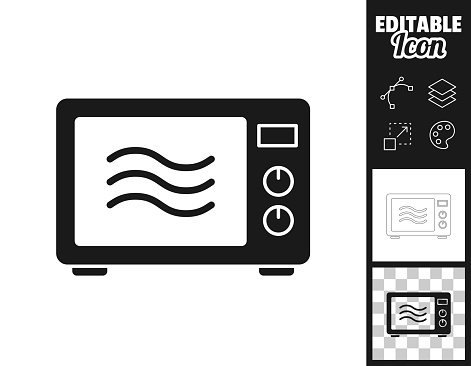 istock Microwave oven. Icon for design. Easily editable 1421825943