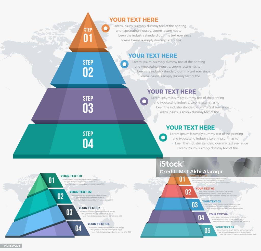 Pyramid Infographics Bundle Stock Illustration - Download Image Now ...