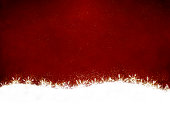 istock White colored snow and ethereal shining Christmas snowflakes at the bottom of a vibrant dark maroon red horizontal Xmas festive backgrounds 1421829491