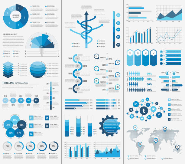 szablon elementów infografiki - infografika stock illustrations
