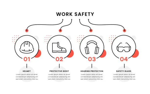 Vector illustration of Work Safety Timeline Infographic Template