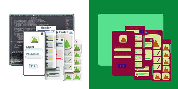 Mobile Software Panel Names Mobile Software Development Concept Smatrphone With Ui Screens Around ...