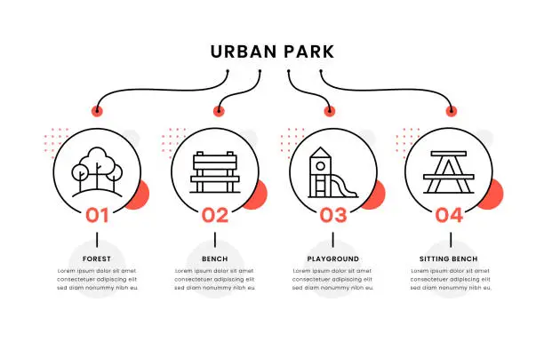Vector illustration of Urban Park Timeline Infographic Template