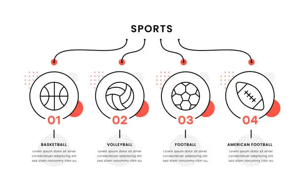 Vector illustration of Sports Timeline Infographic Template