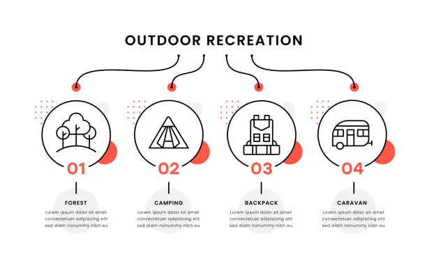 Vector illustration of Outdoor Recreation Timeline Infographic Template