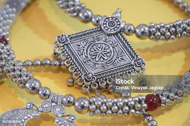 Indian Traditional Jewellery Displayed In A Street Shop For Sale In Pune Maharashtra Indian Art Indian Traditional Jewelry Stock Photo - Download Image Now