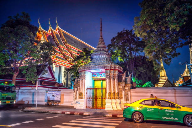 Bangkok, Thailand - September 9, 2019: exterior view of Wat Phra Chetuphon (Wat Pho) at night