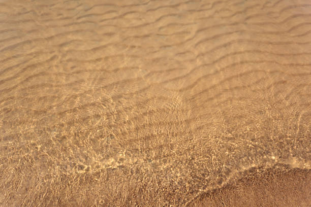 istock Water rippling over the shore line of a sandy beach. 1421852148
