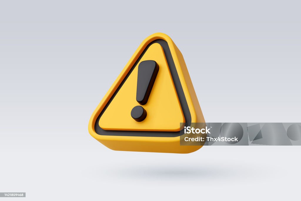 3d Vector Yellow warning sign with Exclamation mark concept. 3d Vector Yellow warning sign with Exclamation mark concept. Eps 10 Vector. Three Dimensional stock vector
