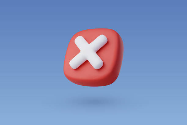 bildbanksillustrationer, clip art samt tecknat material och ikoner med 3d vector wrong checkmark box, disapprove or wrong choice concept. - negativ känsla
