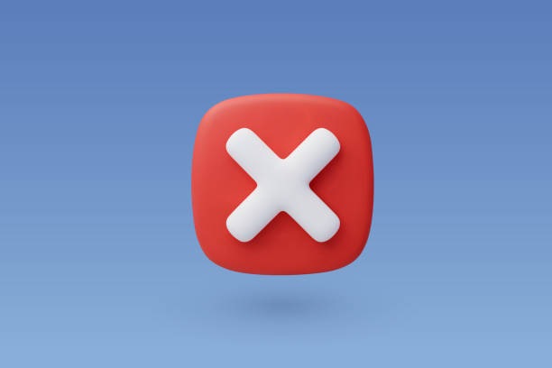 3d Vector Wrong Checkmark box, Disapprove or Wrong Choice concept. 3d Vector Wrong Checkmark box, Disapprove or Wrong Choice concept. Eps 10 Vector. cancelled check stock illustrations