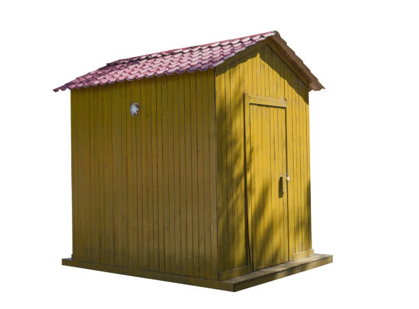 istock Wooden house isolated on white background 1421860378